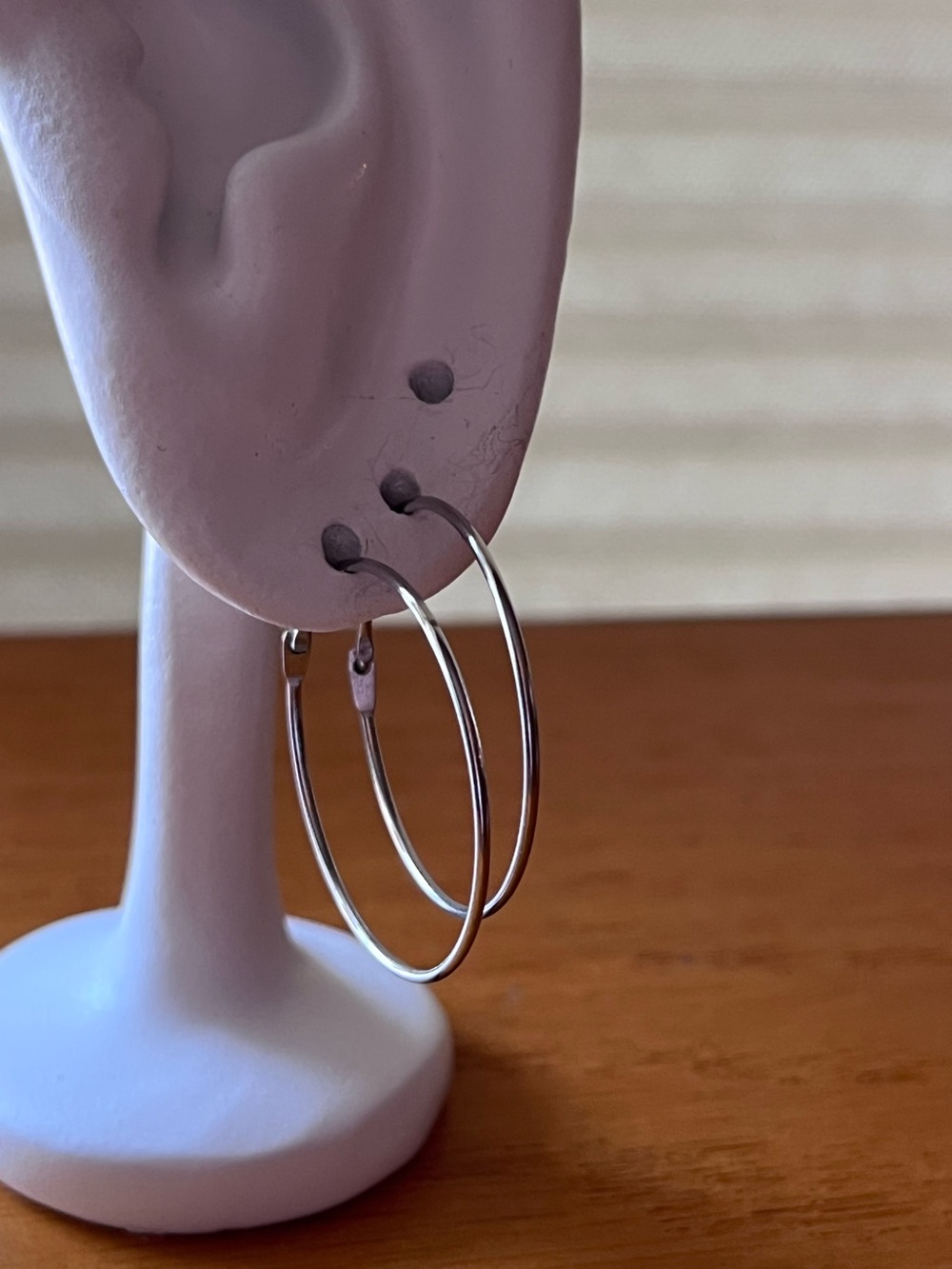 Silver Wire Hoops - Picture 4 of 6